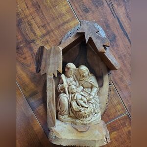 Hand Crafted Rich Wooden Sculpture of a Curled Sleeping Figure